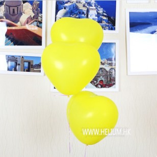 黃色 心形乳膠氣球
